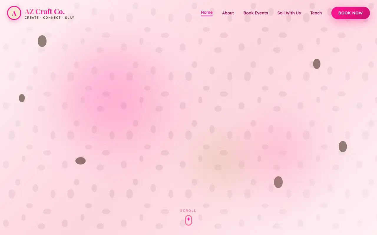 Homepage screenshot of AZ Craft Co. | Shop. Create. Connect., Demos & Portfolio site