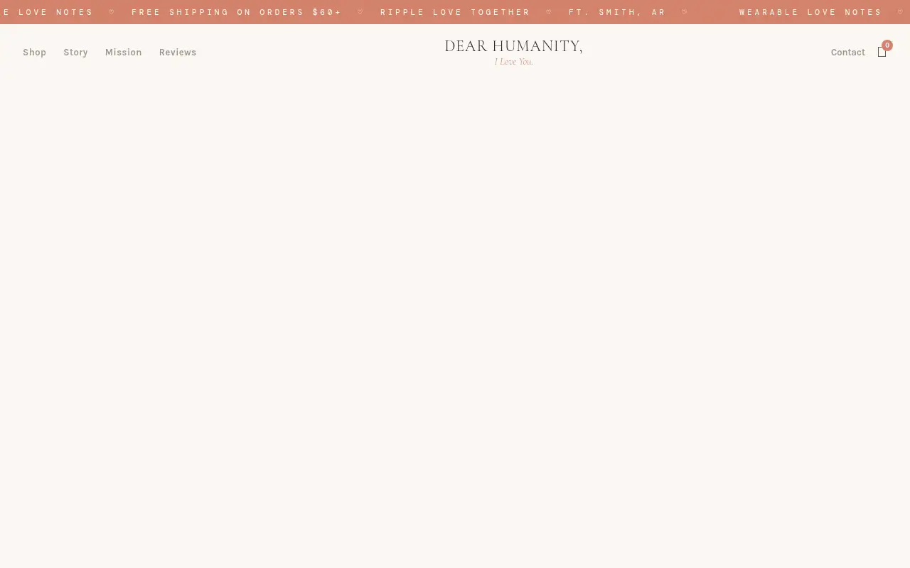 Homepage screenshot of Dear Humanity ILY, Demos & Portfolio site
