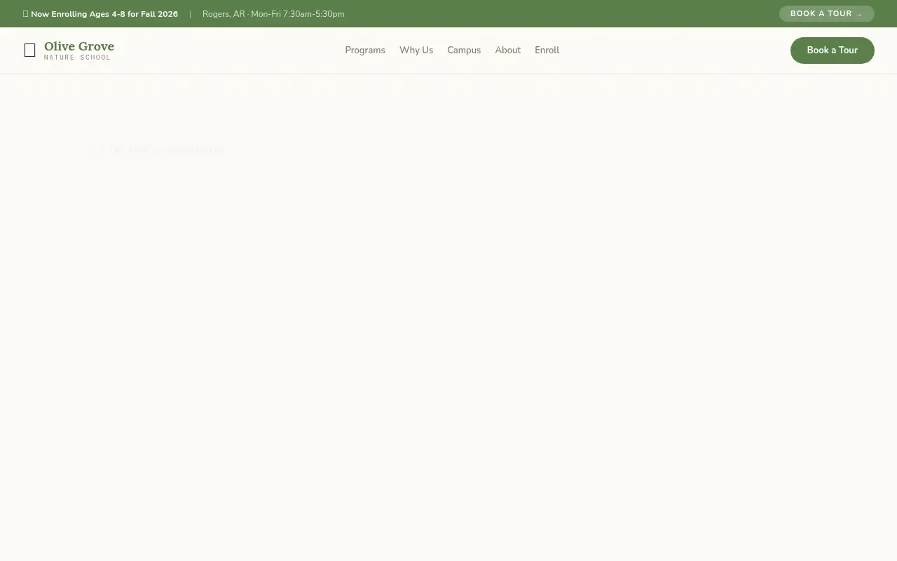 Homepage screenshot of Olive Grove, Demos & Portfolio site