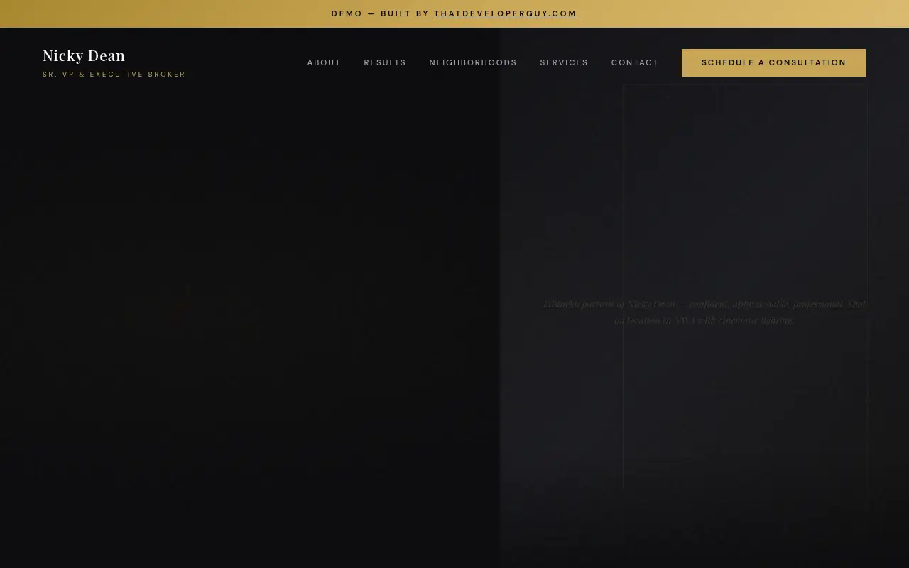 Homepage screenshot of Nicky Dean | #1 REALTOR&reg; in Northwest Arkansas | Sold by Nicky, Demos & Portfolio site