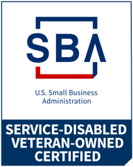 SBA-Certified Service-Disabled Veteran-Owned Small Business seal
